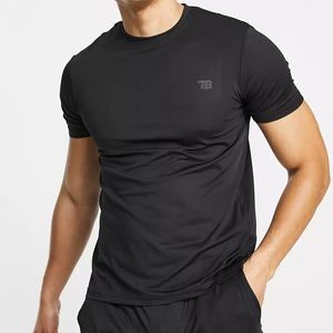 ASOS Threadbare Active Training T-Shirt in Black Size Small